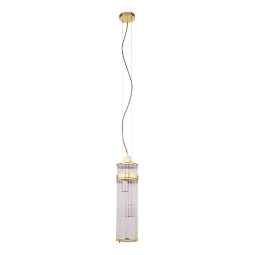 Светильник подвесной Loretto LOR-ZW-2(Z)120/L Kutek прозрачный 2 лампы, основание золотое в стиле американский трубочки